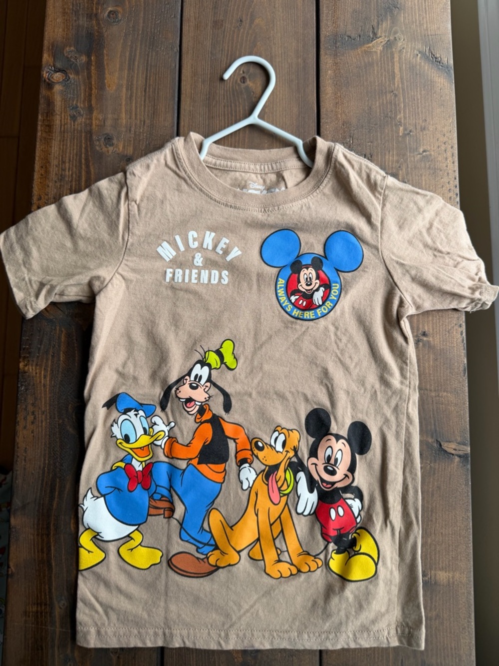 Disney Beige/Brown Mickey & Friends Graphic Tee 5T